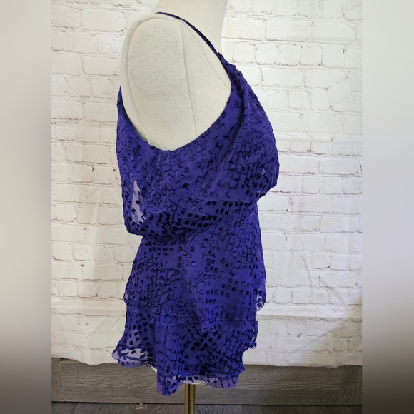 BCBG Maxazria Silk Blend Layered Halter Top | Persian Blue | XXS | EUC - Picture 4 of 8